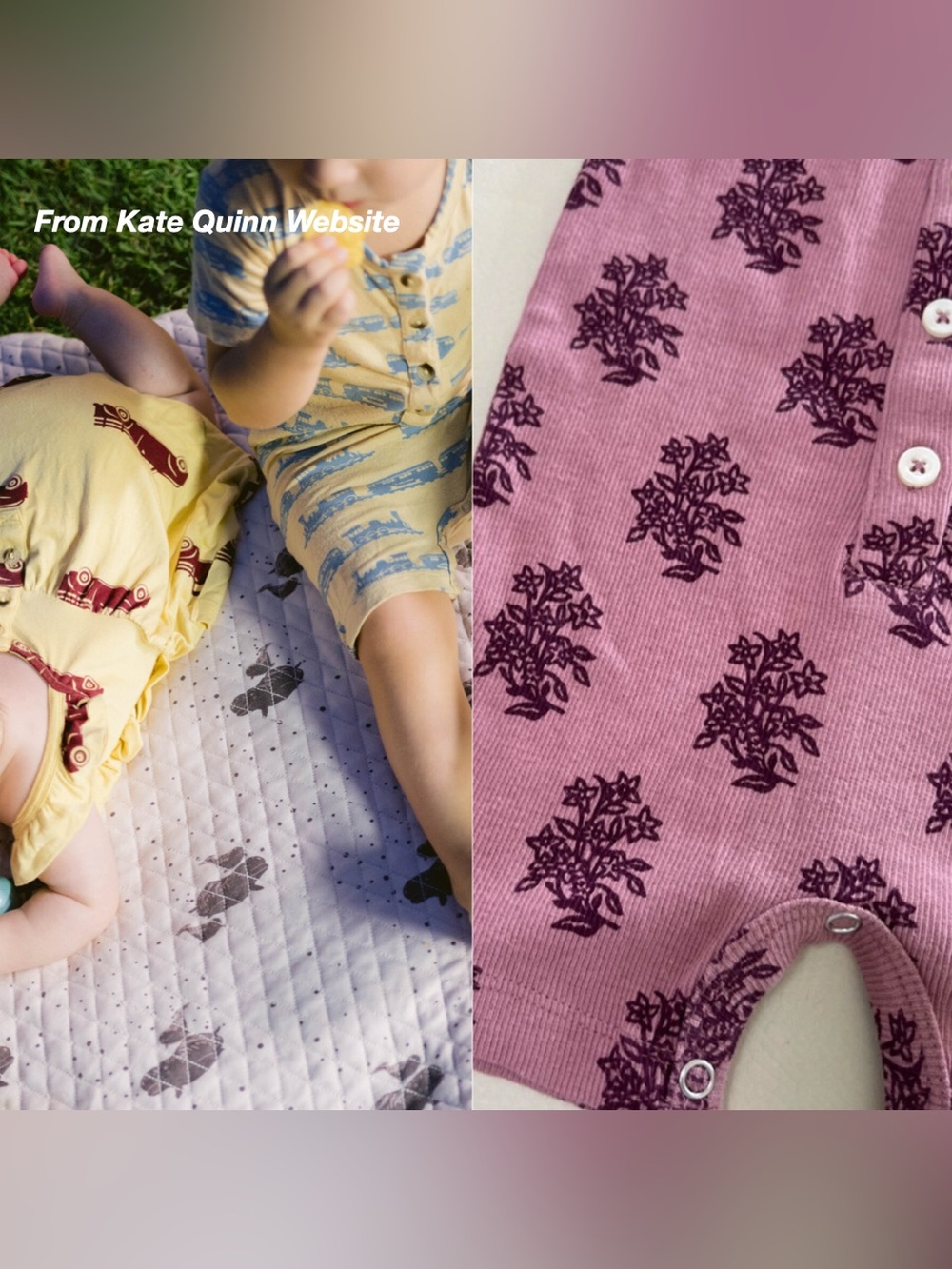 NWT: KATE QUINN RIBBED SLEEVELESS ROMPER IN PURPLE FLORAL (3-6M)